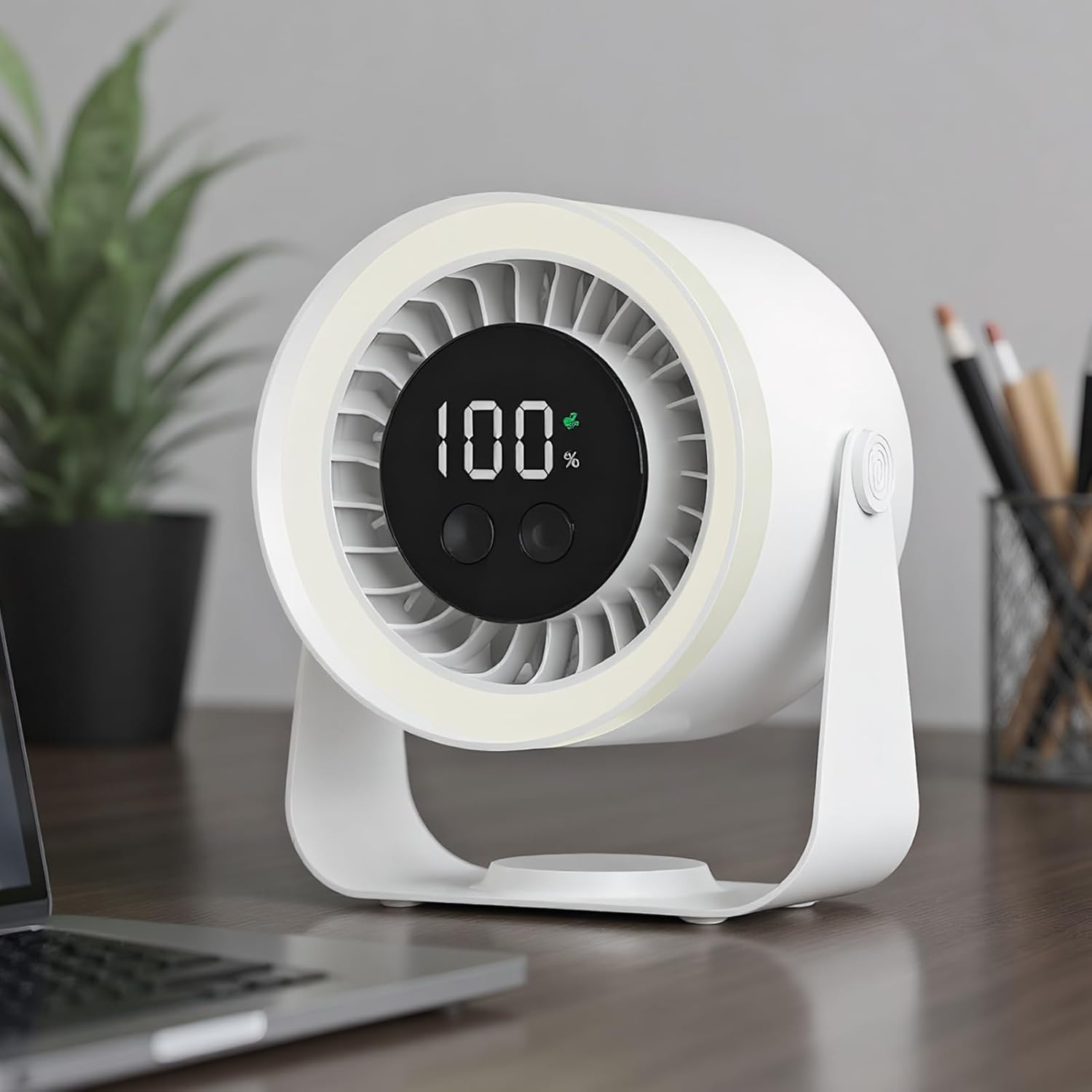 Desk Fan Rechargeable Bedroom | LED Display