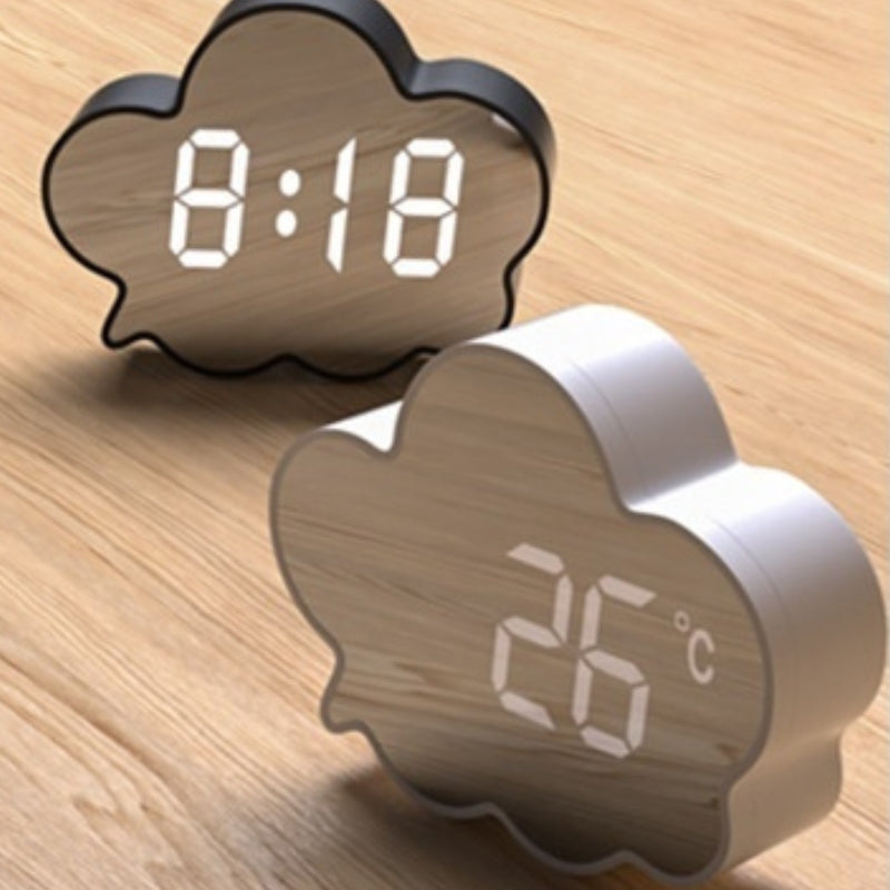 Digital Alarm Clock With LED Display Modern | Cloud Shape