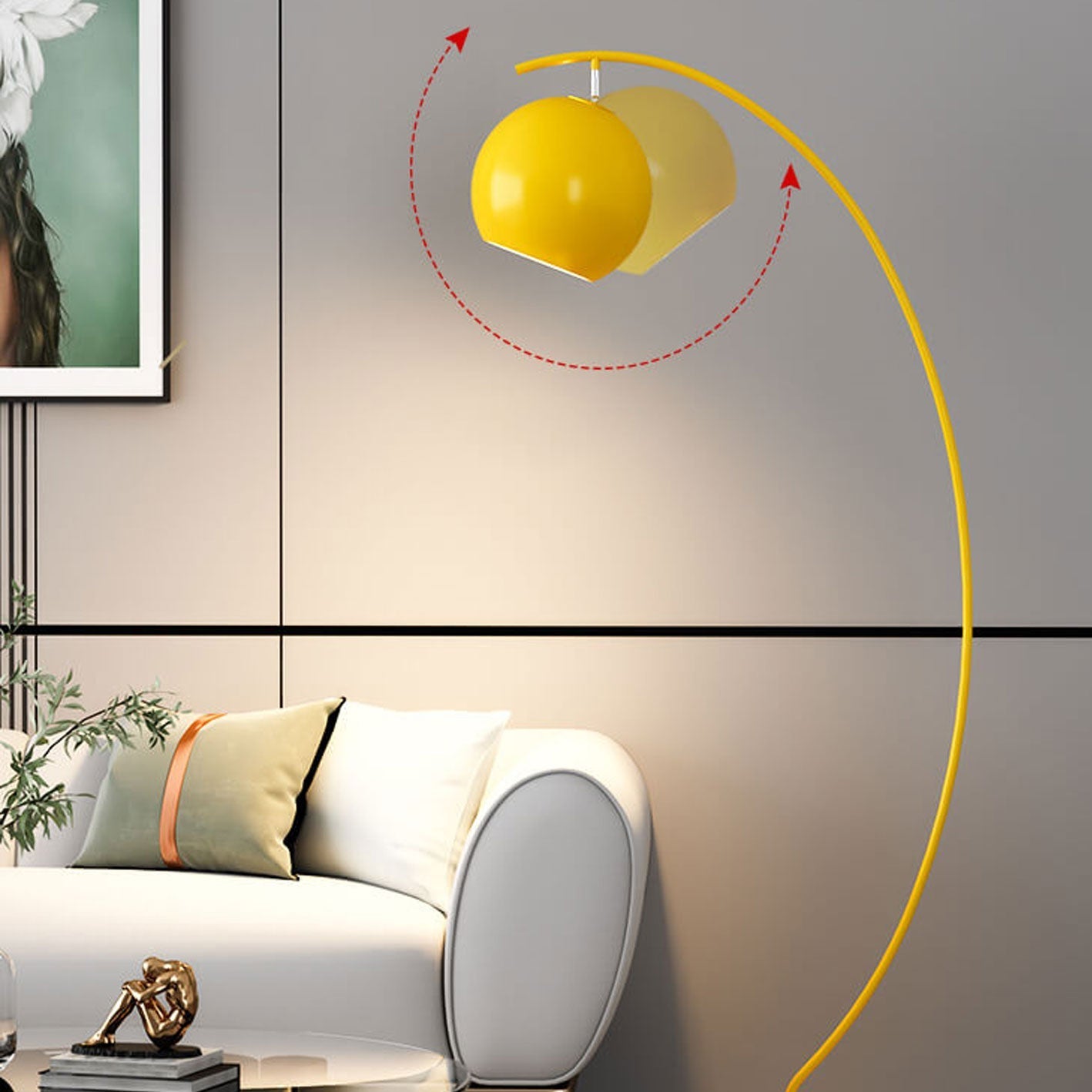 Floor Lamp Curved Dome Living Room | Office
