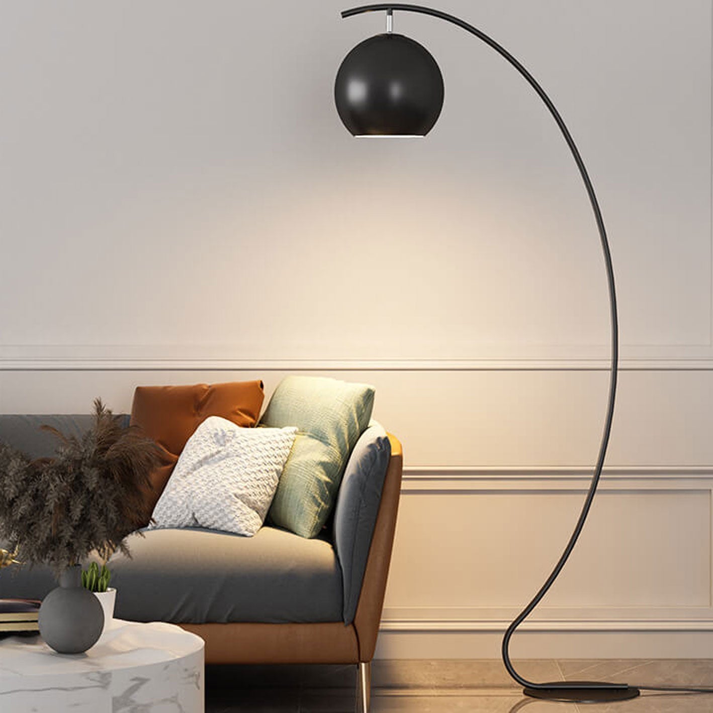 Floor Lamp Curved Dome Living Room | Office