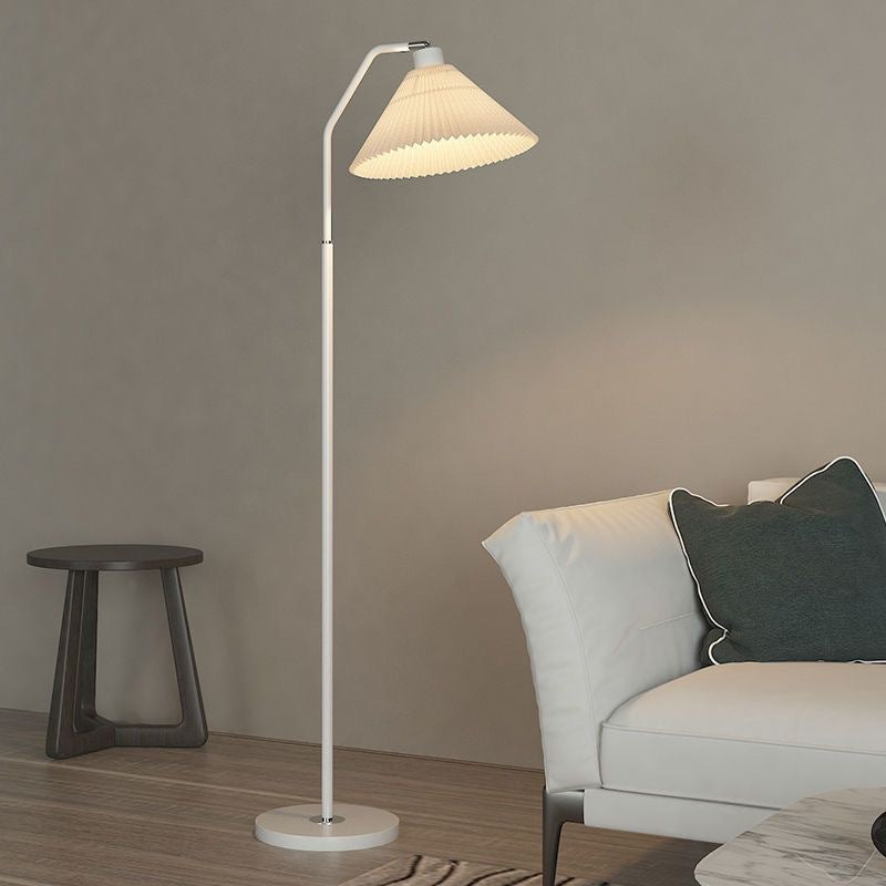 Floor Lamp Pleated Shade Living Room | Minimalist