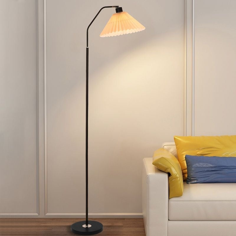 Floor Lamp Pleated Shade Living Room | Minimalist