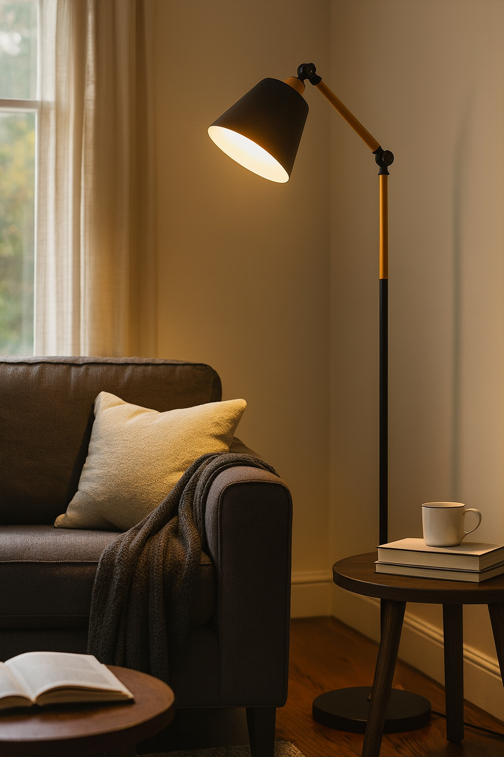 Floor Lamps Adjustable Wood Living Room | Task
