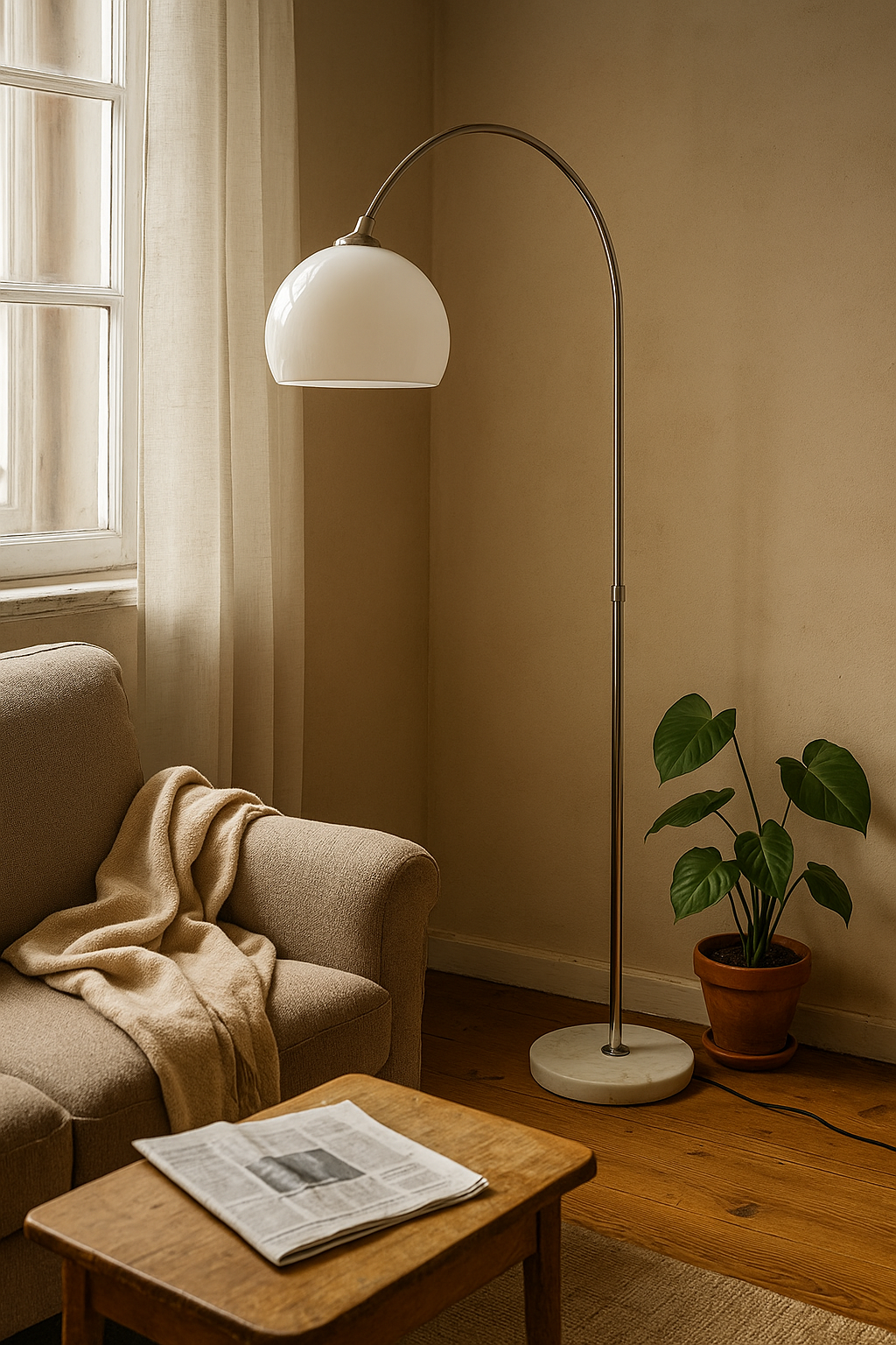 Floor Lamps Arc Dome Shade Living Room | Chrome