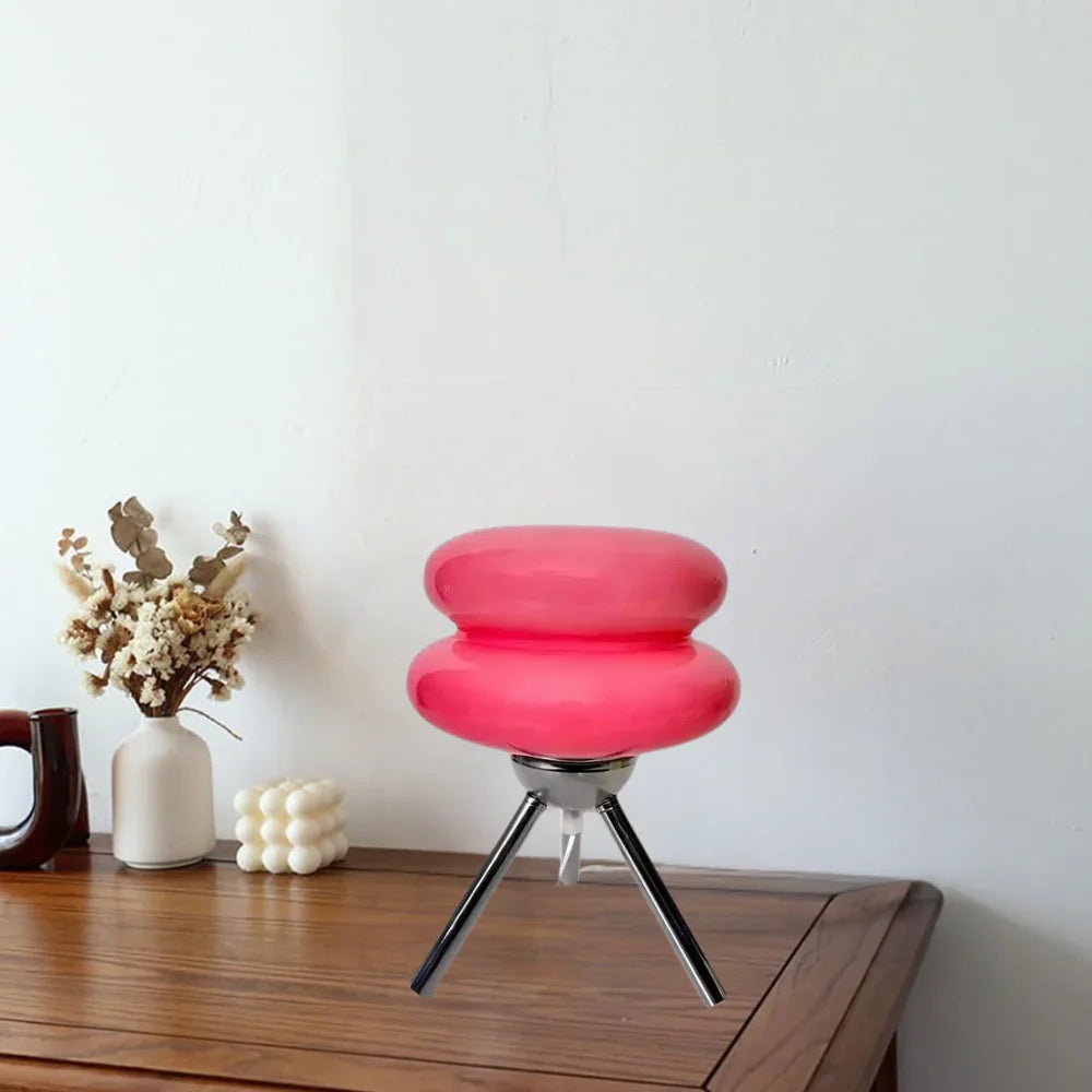Glass Table Lamp LED Tripod Bedside | Modern