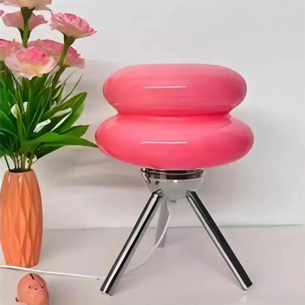 Glass Table Lamp LED Tripod Bedside | Modern