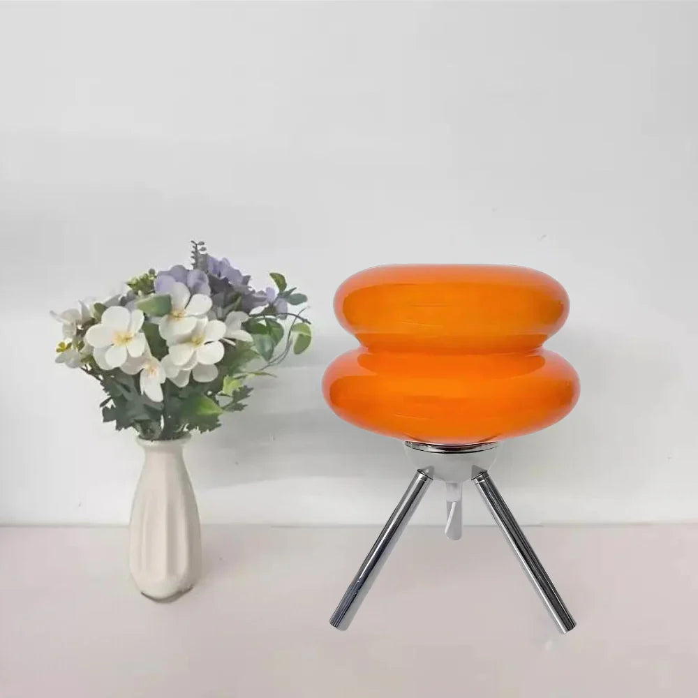 Glass Table Lamp LED Tripod Bedside | Modern