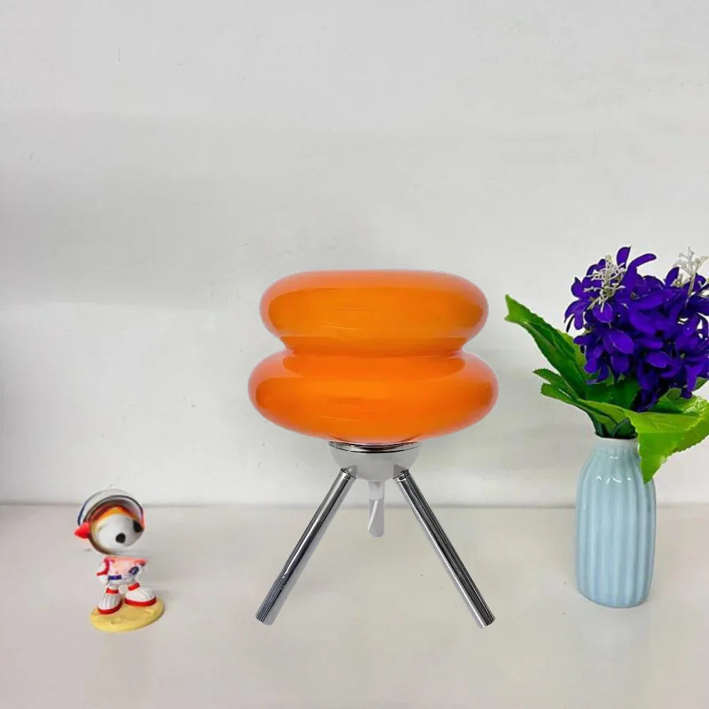 Glass Table Lamp LED Tripod Bedside | Modern