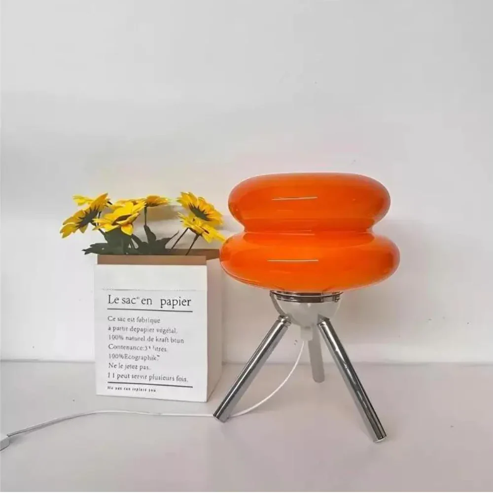 Glass Table Lamp LED Tripod Bedside | Modern