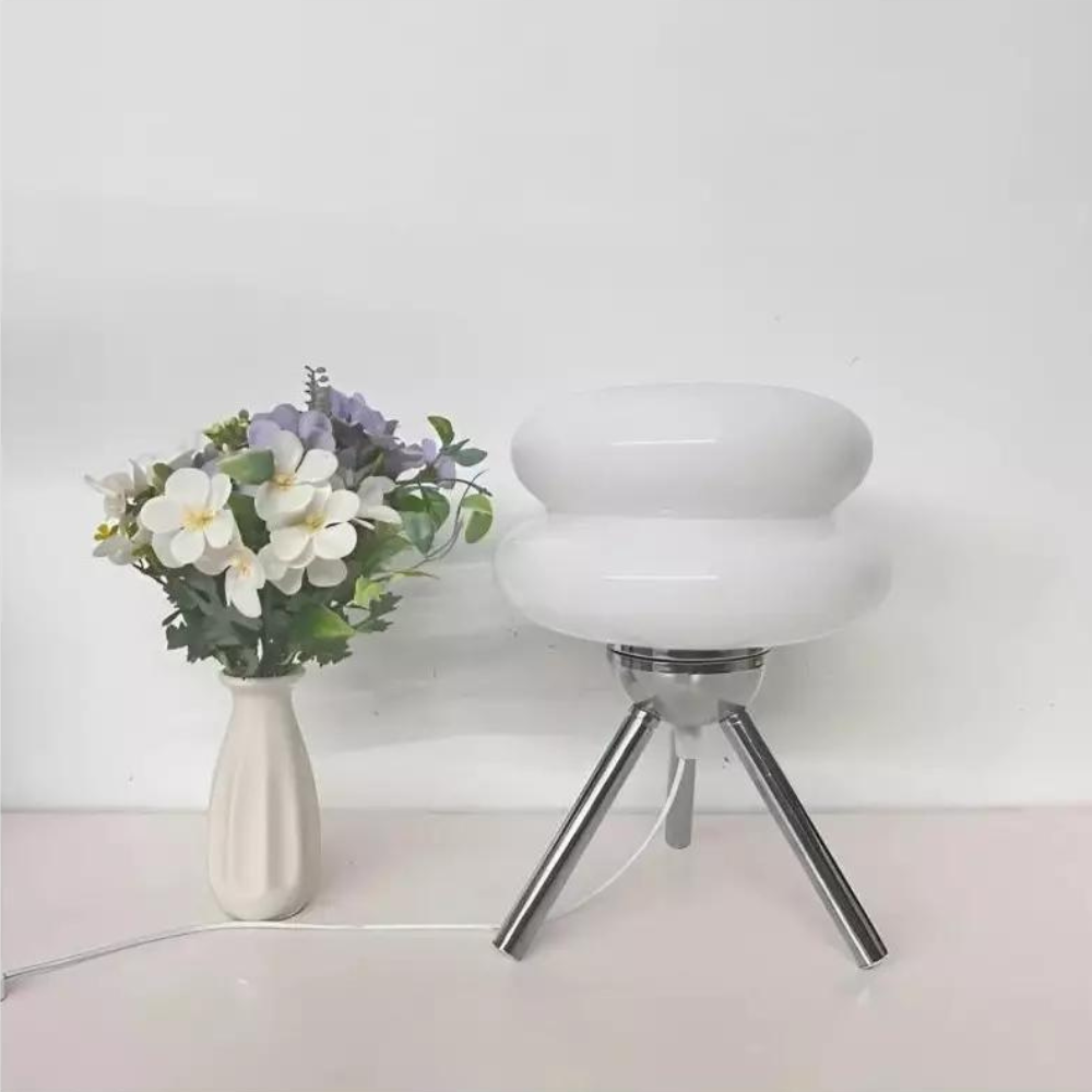 Glass Table Lamp LED Tripod Bedside | Modern