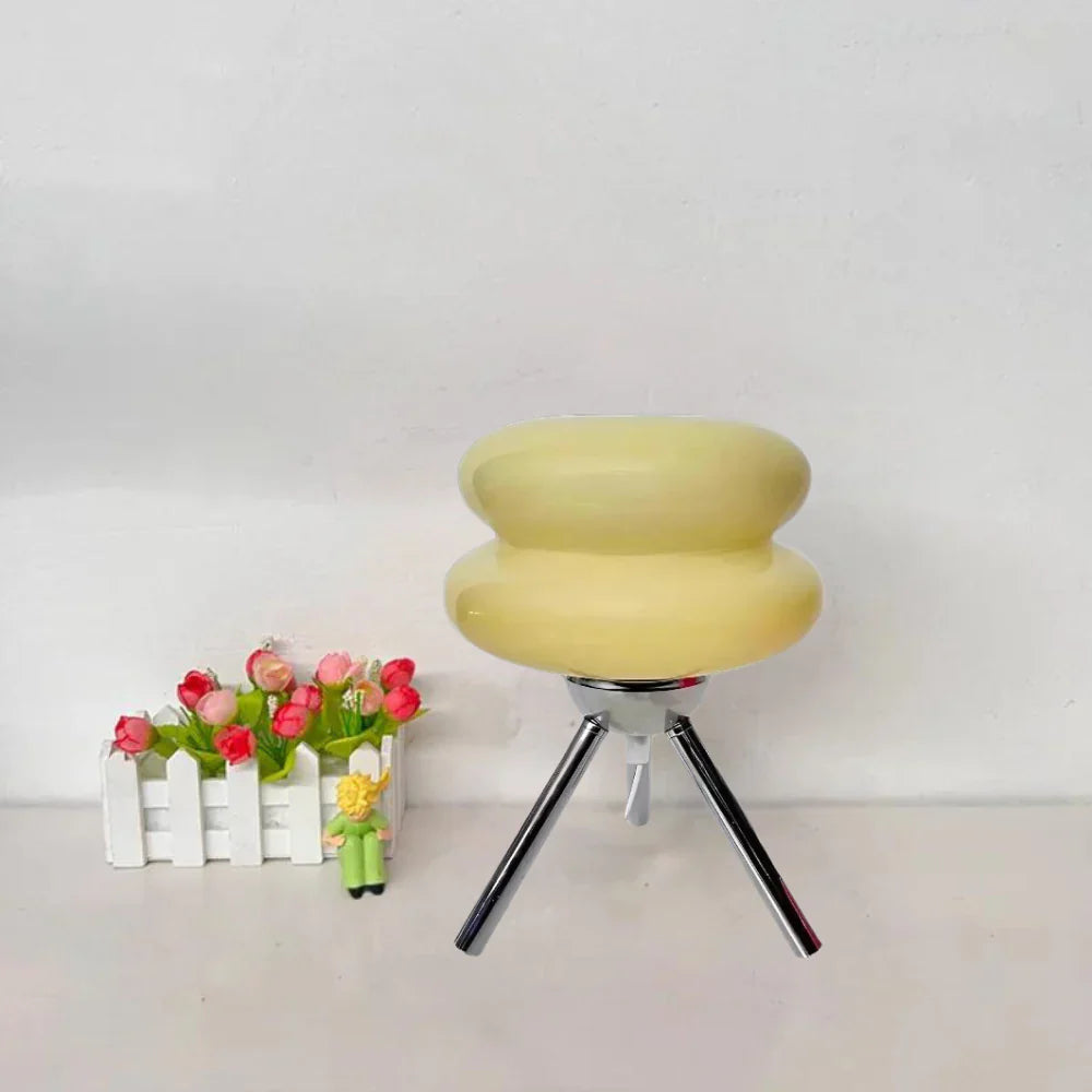 Glass Table Lamp LED Tripod Bedside | Modern