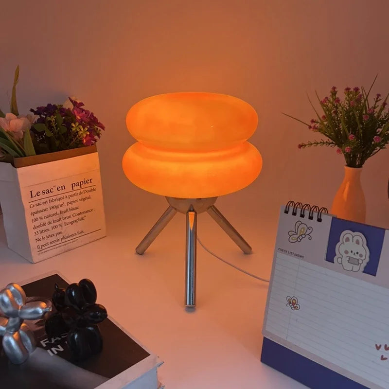 Glass Table Lamp LED Tripod Bedside | Modern