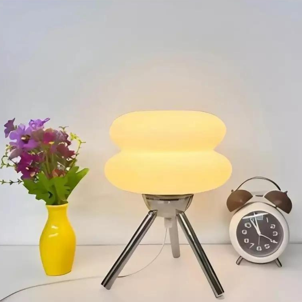 Glass Table Lamp LED Tripod Bedside | Modern