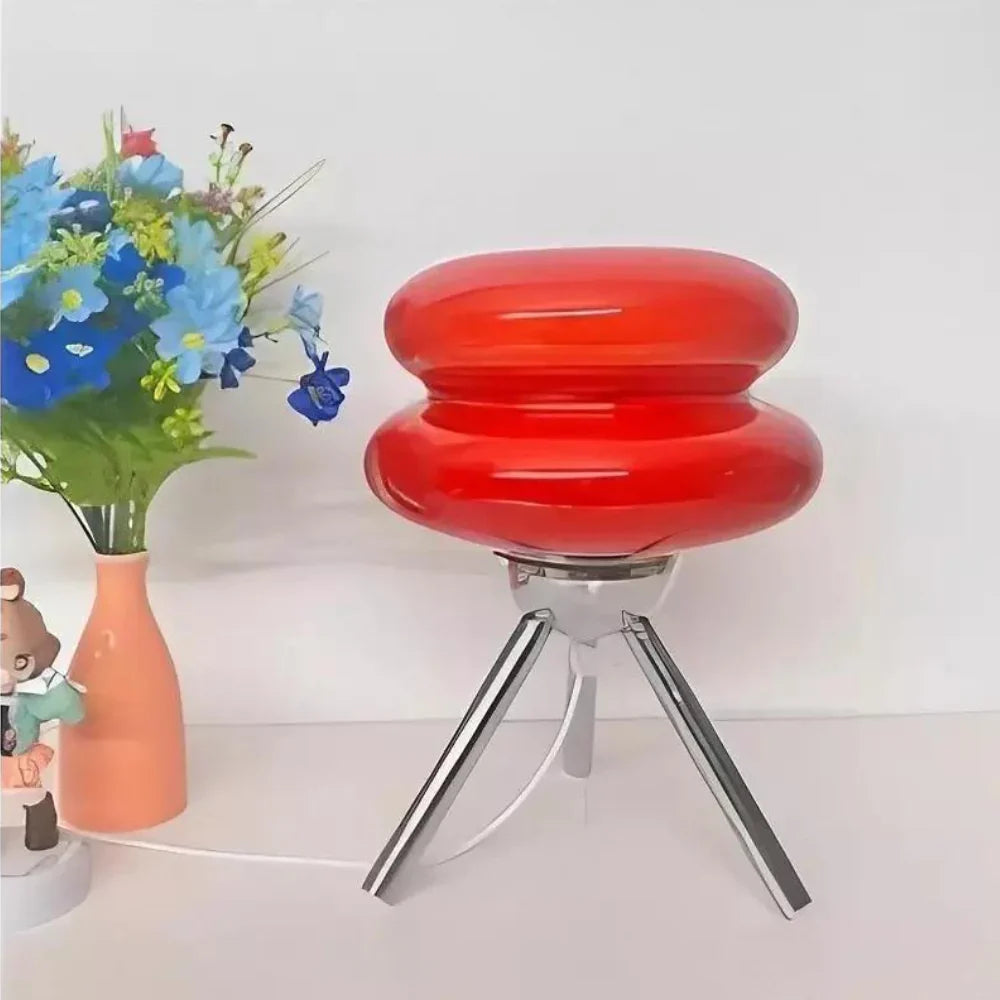 Glass Table Lamp LED Tripod Bedside | Modern