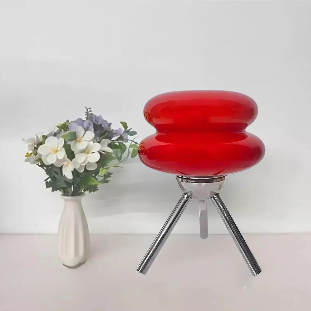 Glass Table Lamp LED Tripod Bedside | Modern