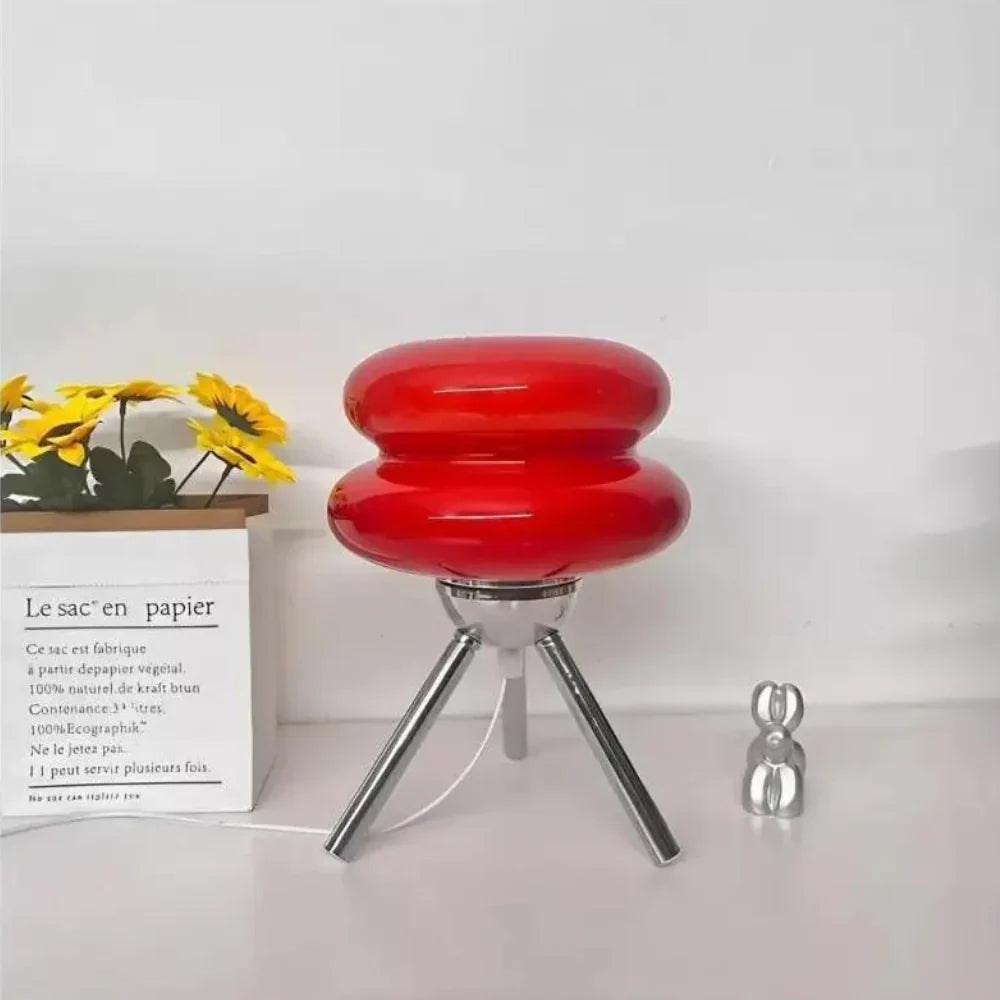 Glass Table Lamp LED Tripod Bedside | Modern