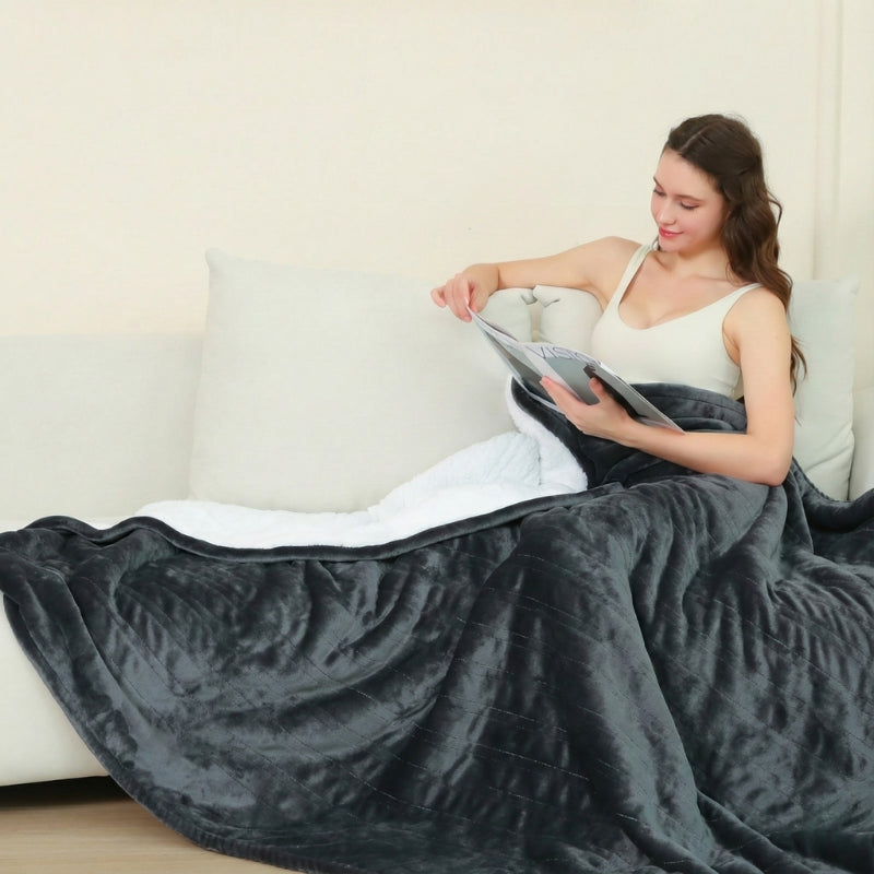 Heated Blanket for Bed or Sofa | Fleece Throw
