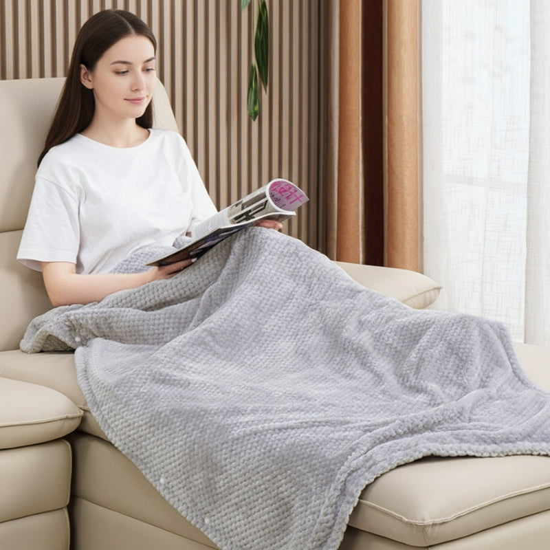 Heated Electric Blanket Throw for Sofa and Bed | Washable