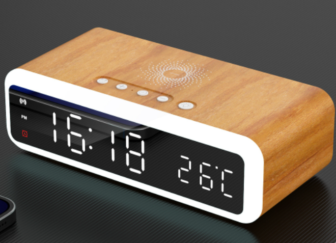 LED Digital Alarm Clock with Temperature Display | Wireless Charger