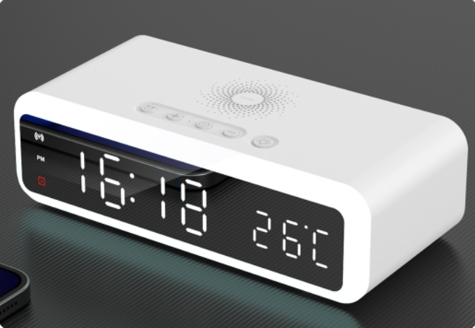 LED Digital Alarm Clock with Temperature Display | Wireless Charger