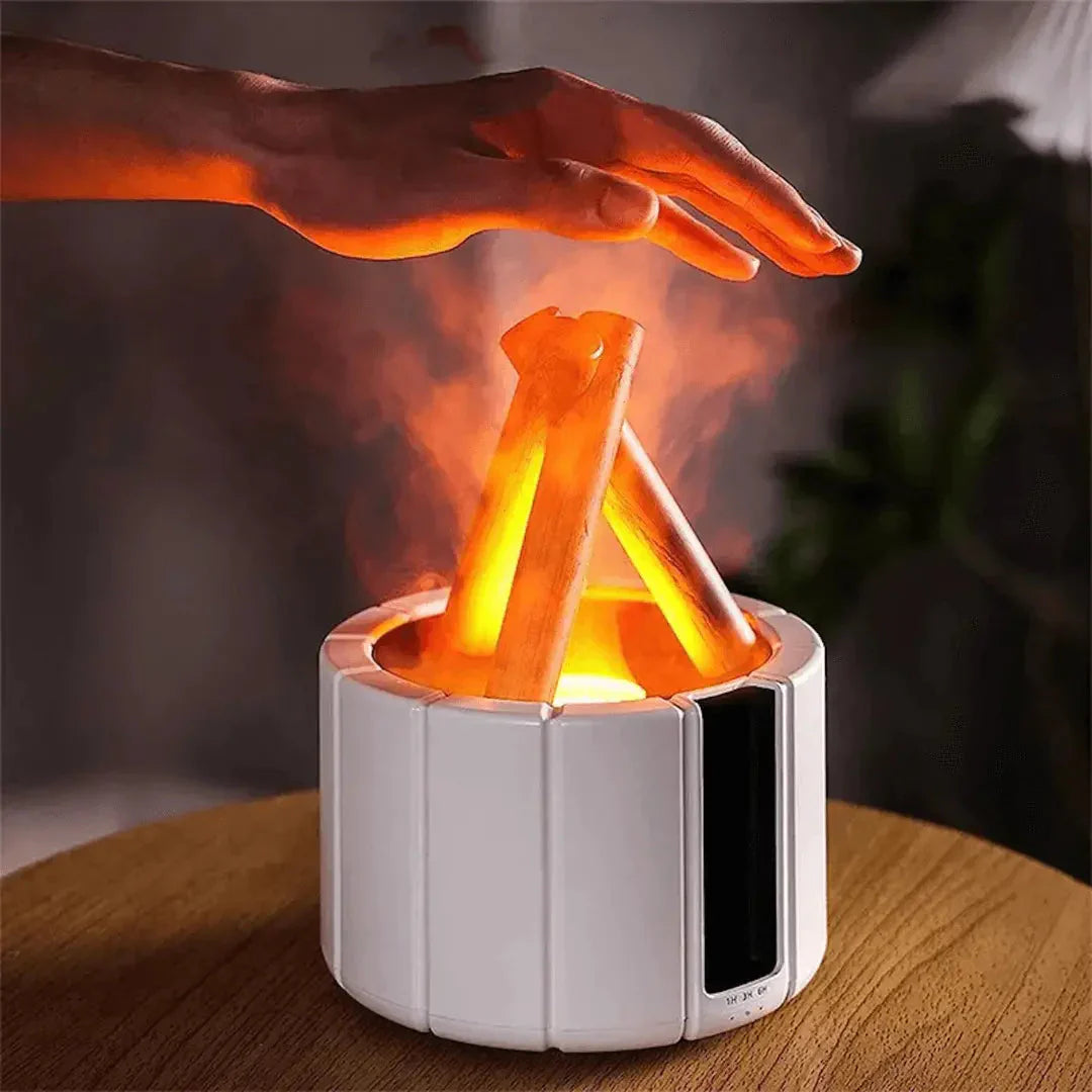 LED Flame Effect Aroma Diffuser | Tabletop Oil Mist Lamp
