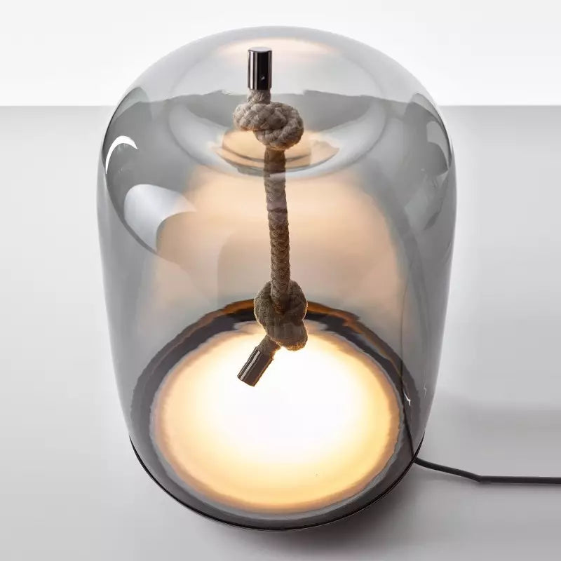LED Lights Glass Table Lamp with Rope Design | Modern Decorative