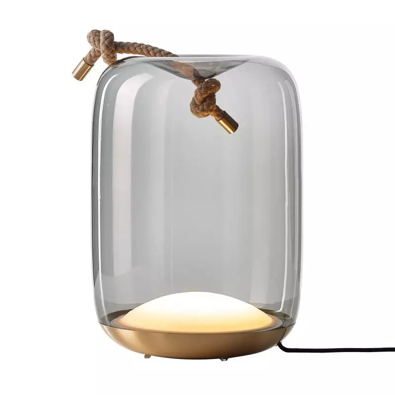 LED Lights Glass Table Lamp with Rope Design | Modern Decorative