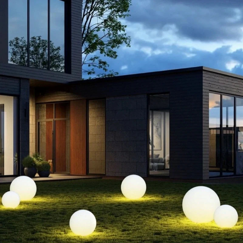 LED Outdoor Lights Garden Spheres | Modern Solar Path Lighting