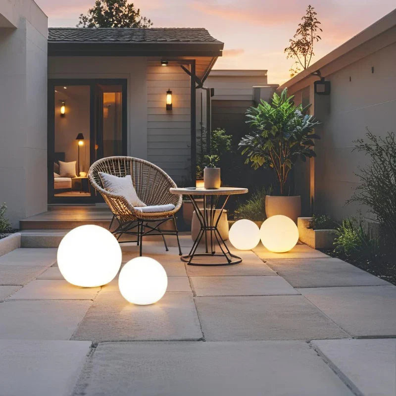 LED Outdoor Lights Garden Spheres | Modern Solar Path Lighting