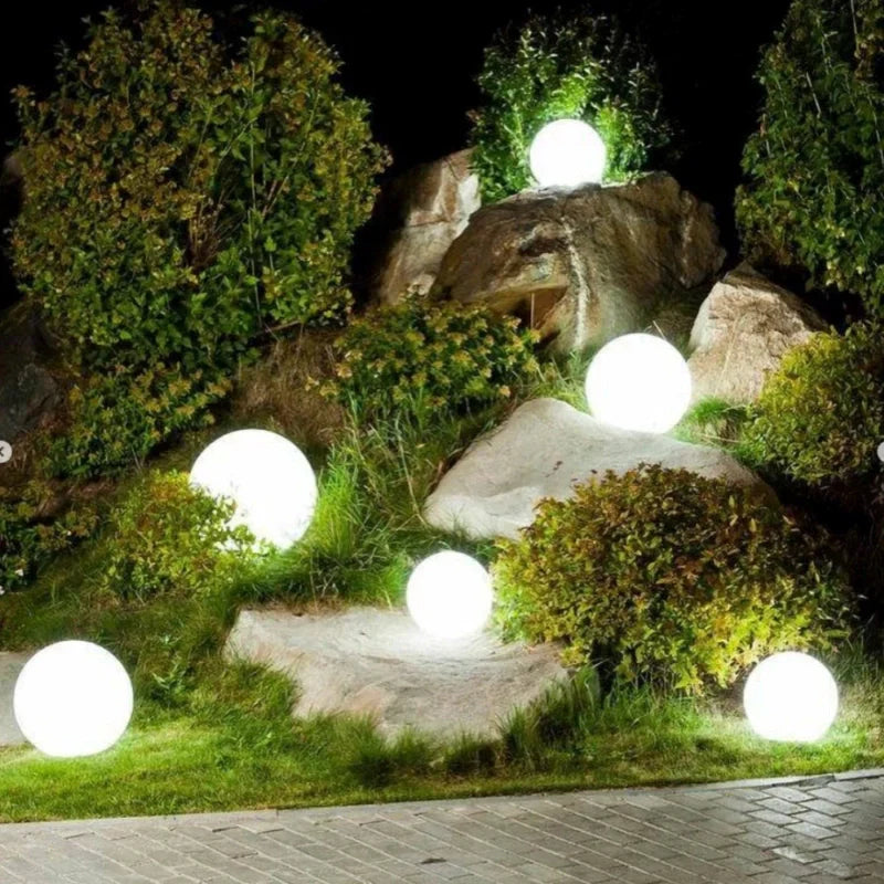 LED Outdoor Lights Garden Spheres | Modern Solar Path Lighting