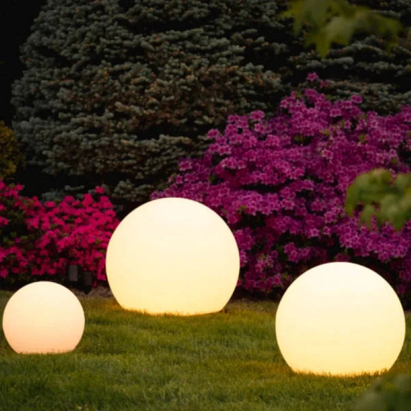 LED Outdoor Lights Garden Spheres | Modern Solar Path Lighting