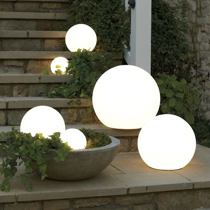 LED Outdoor Lights Garden Spheres | Modern Solar Path Lighting
