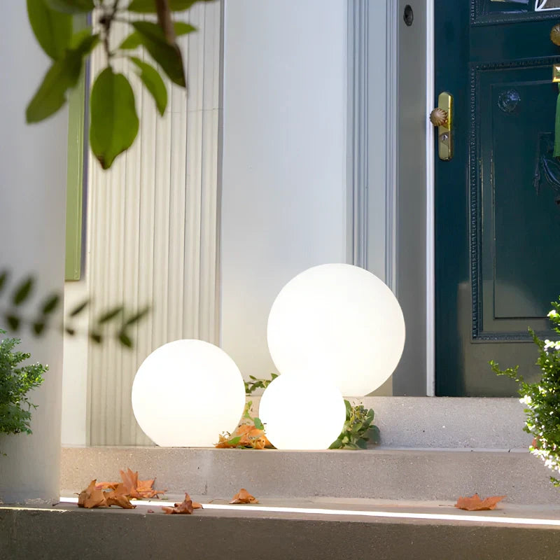 LED Outdoor Lights Garden Spheres | Modern Solar Path Lighting