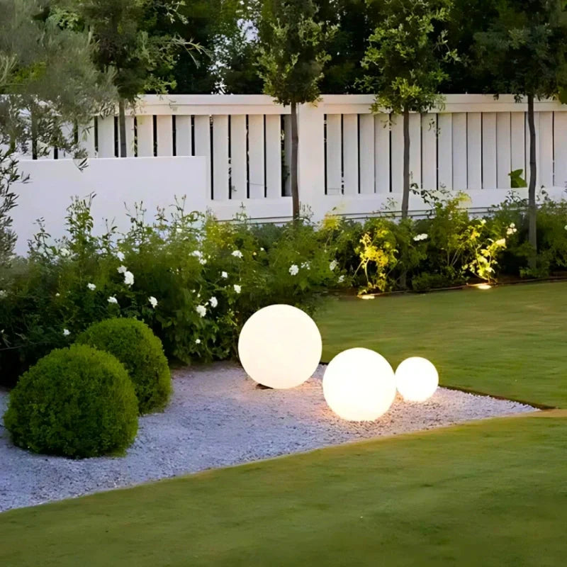 LED Outdoor Lights Garden Spheres | Modern Solar Path Lighting