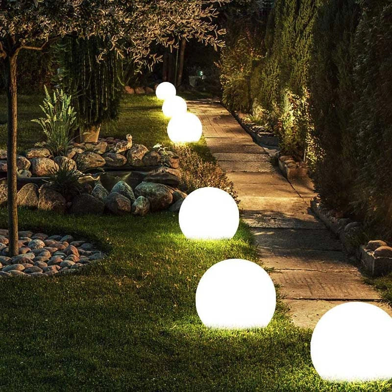 LED Outdoor Lights Garden Spheres | Modern Solar Path Lighting