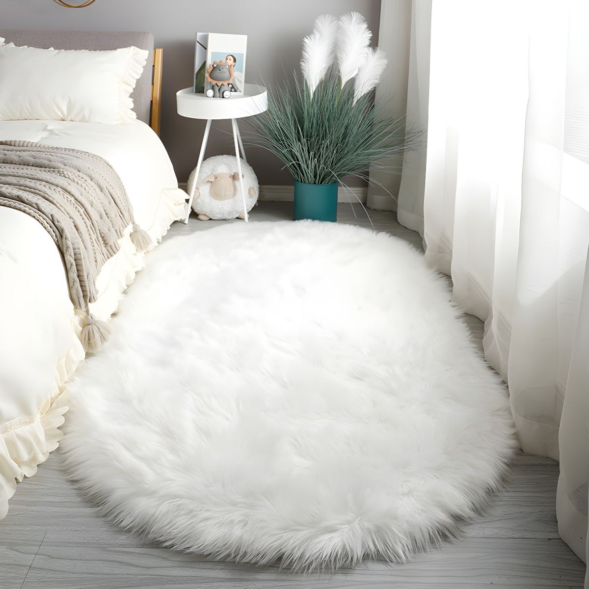 Large Non-Slip Rugs for Bedroom and Living Room | Oval