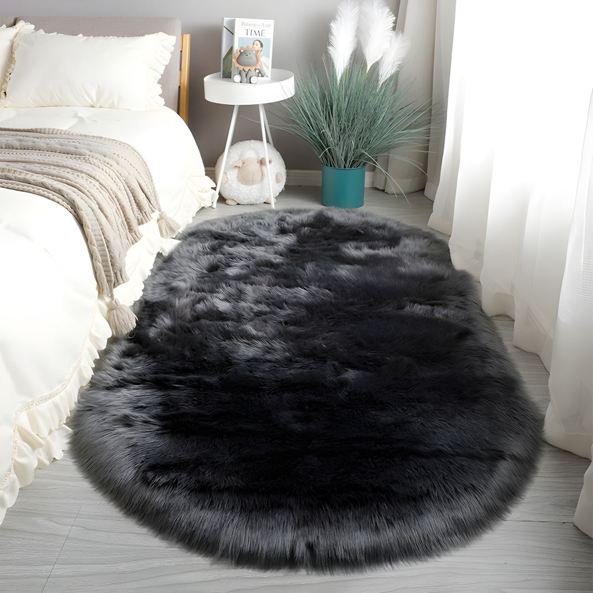 Large Non-Slip Rugs for Bedroom and Living Room | Oval