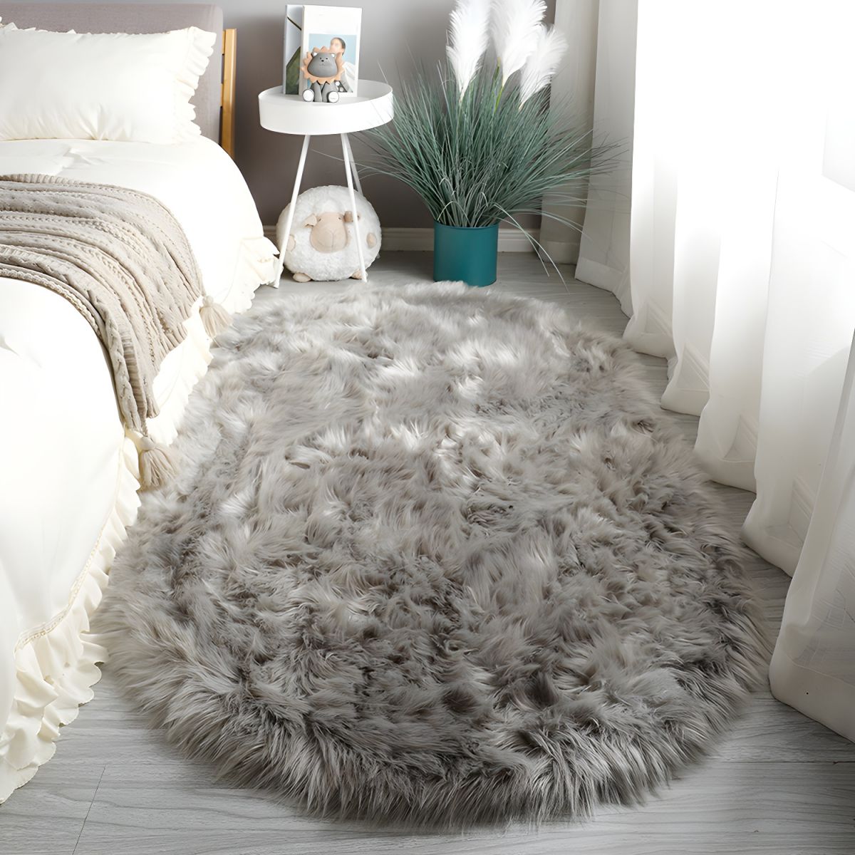 Large Non-Slip Rugs for Bedroom and Living Room | Oval
