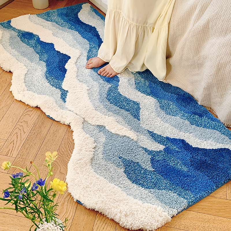 Living Room Rug Wave Pattern | Washable