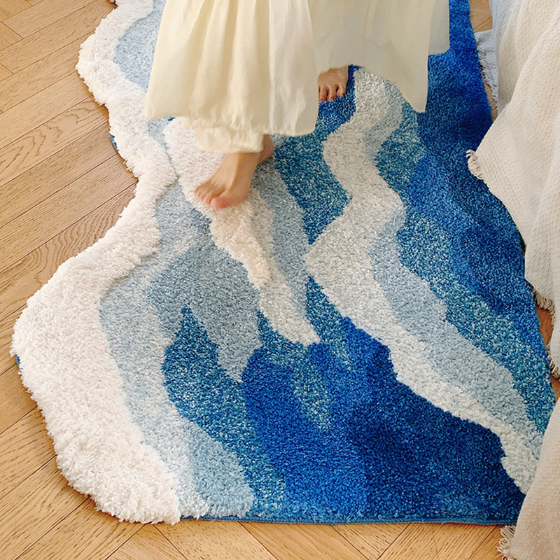 Living Room Rug Wave Pattern | Washable