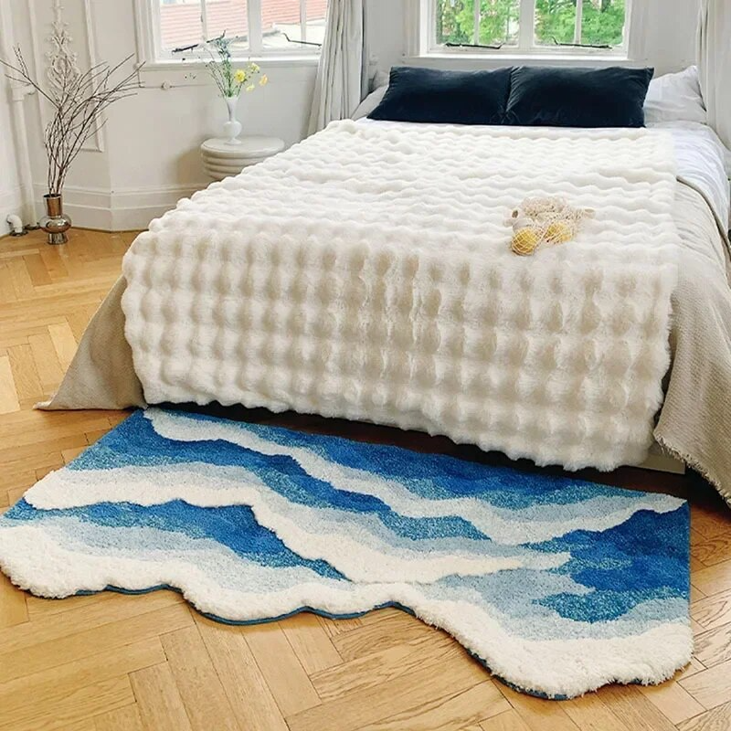 Living Room Rug Wave Pattern | Washable