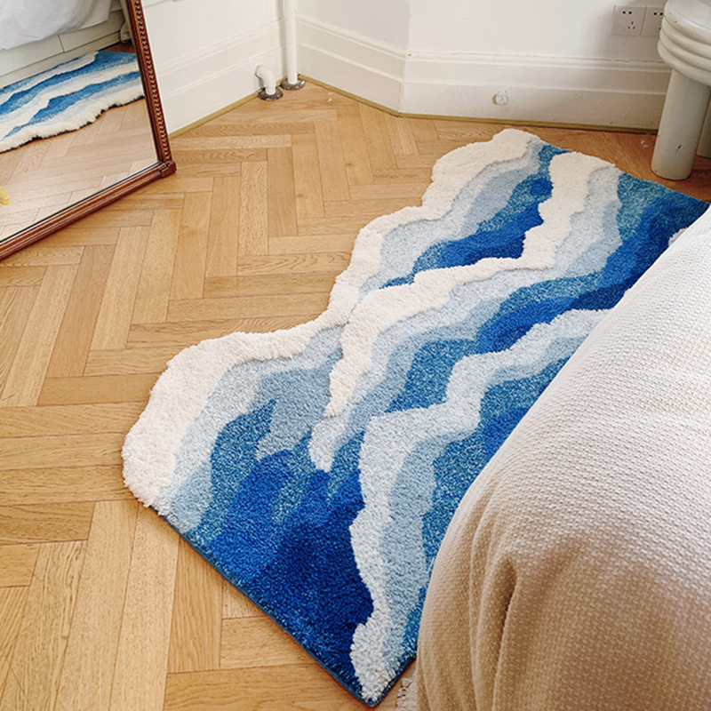 Living Room Rug Wave Pattern | Washable