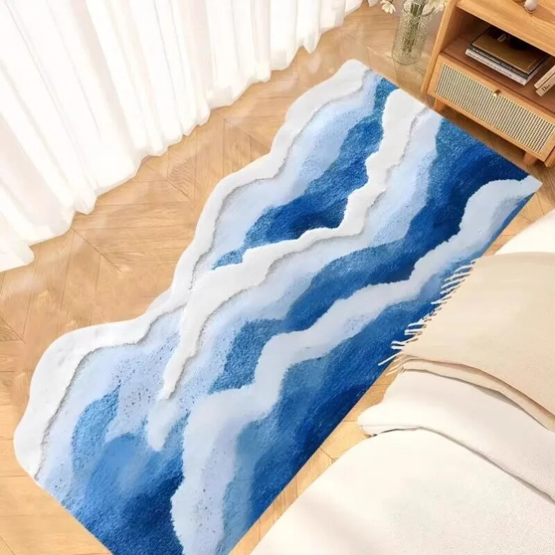 Living Room Rug Wave Pattern | Washable