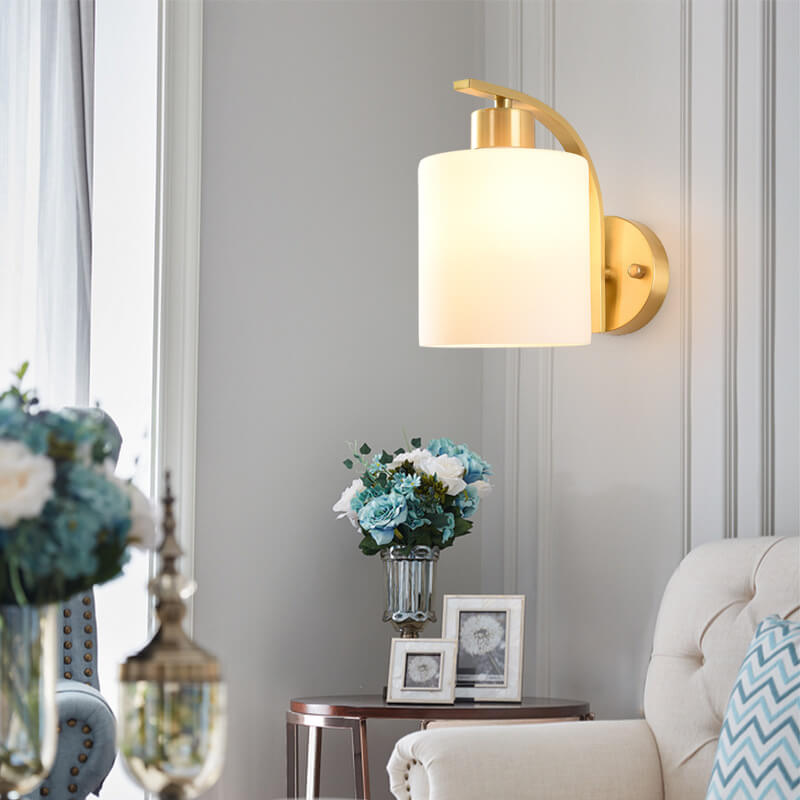 Lounge Wall Sconce Glass Shade | Brass