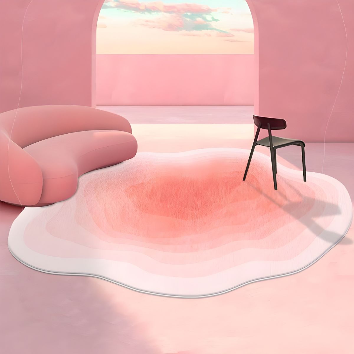 Minimalist Gradient Abstract Rugs | Living Room