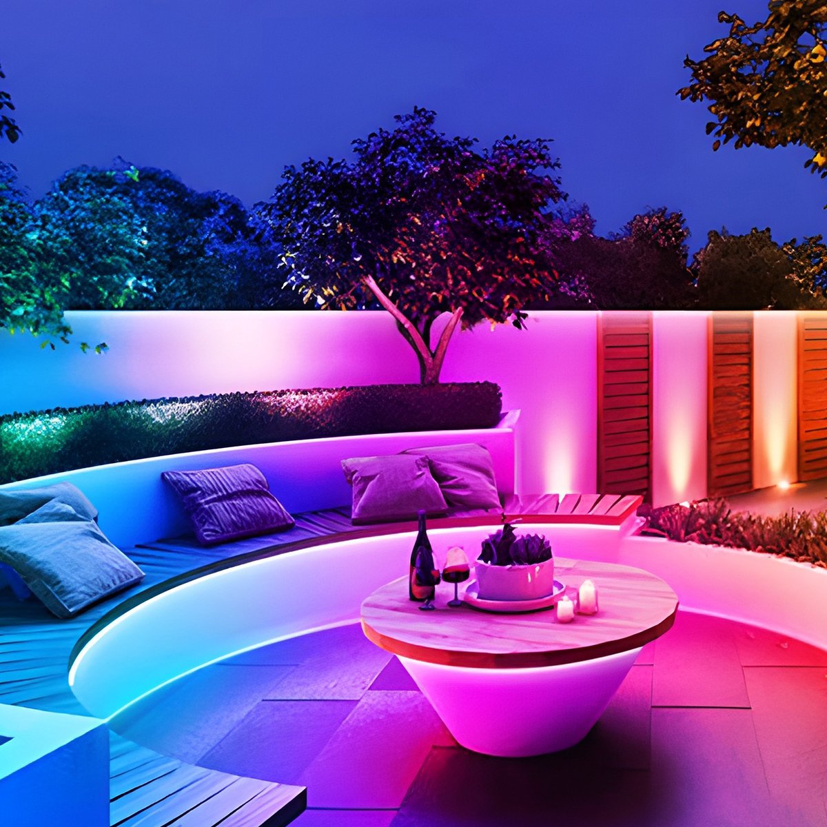 Outdoor LED Strip Lights Solar Garden | RGB
