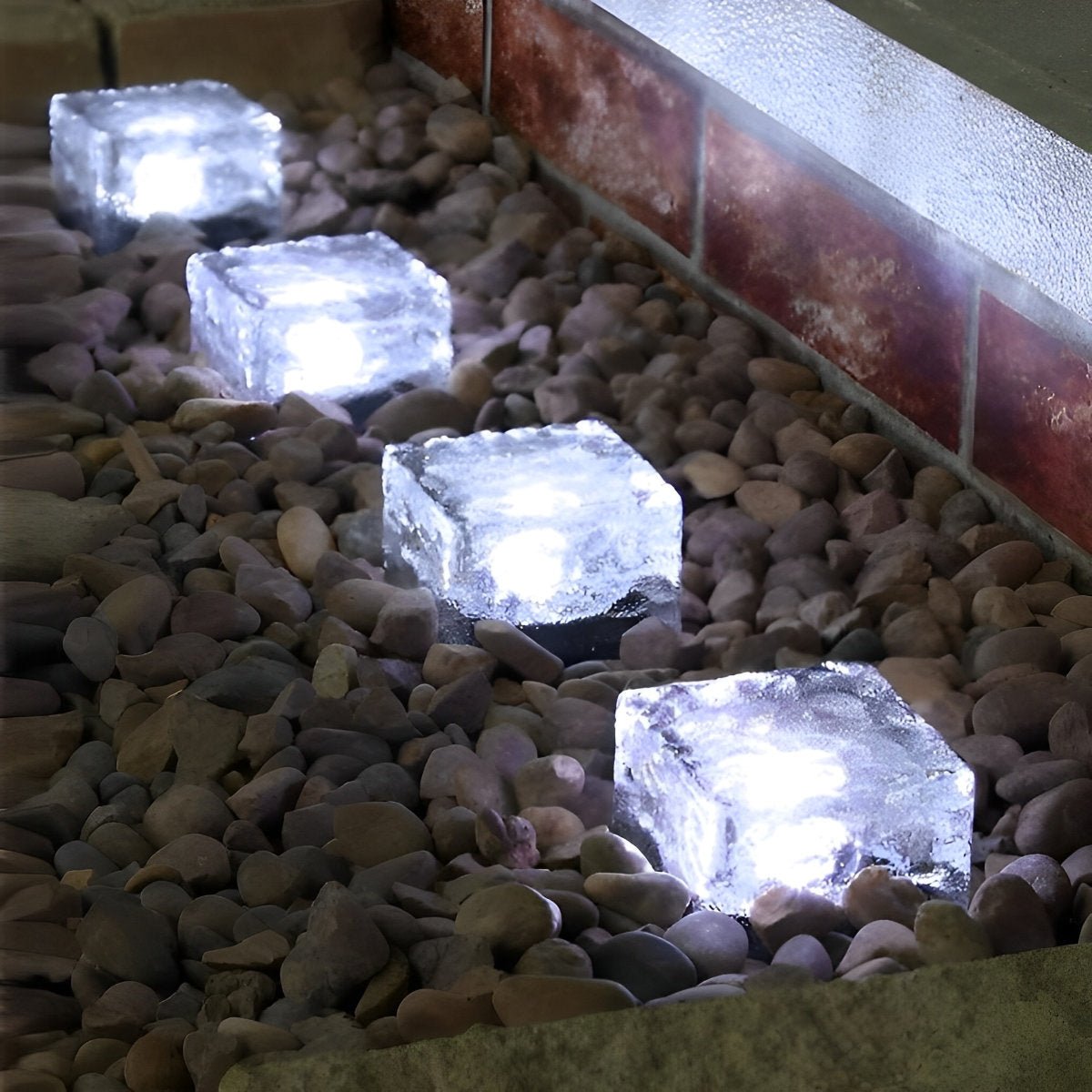 Outdoor Lights LED Glass Brick Path Lamps | Solar