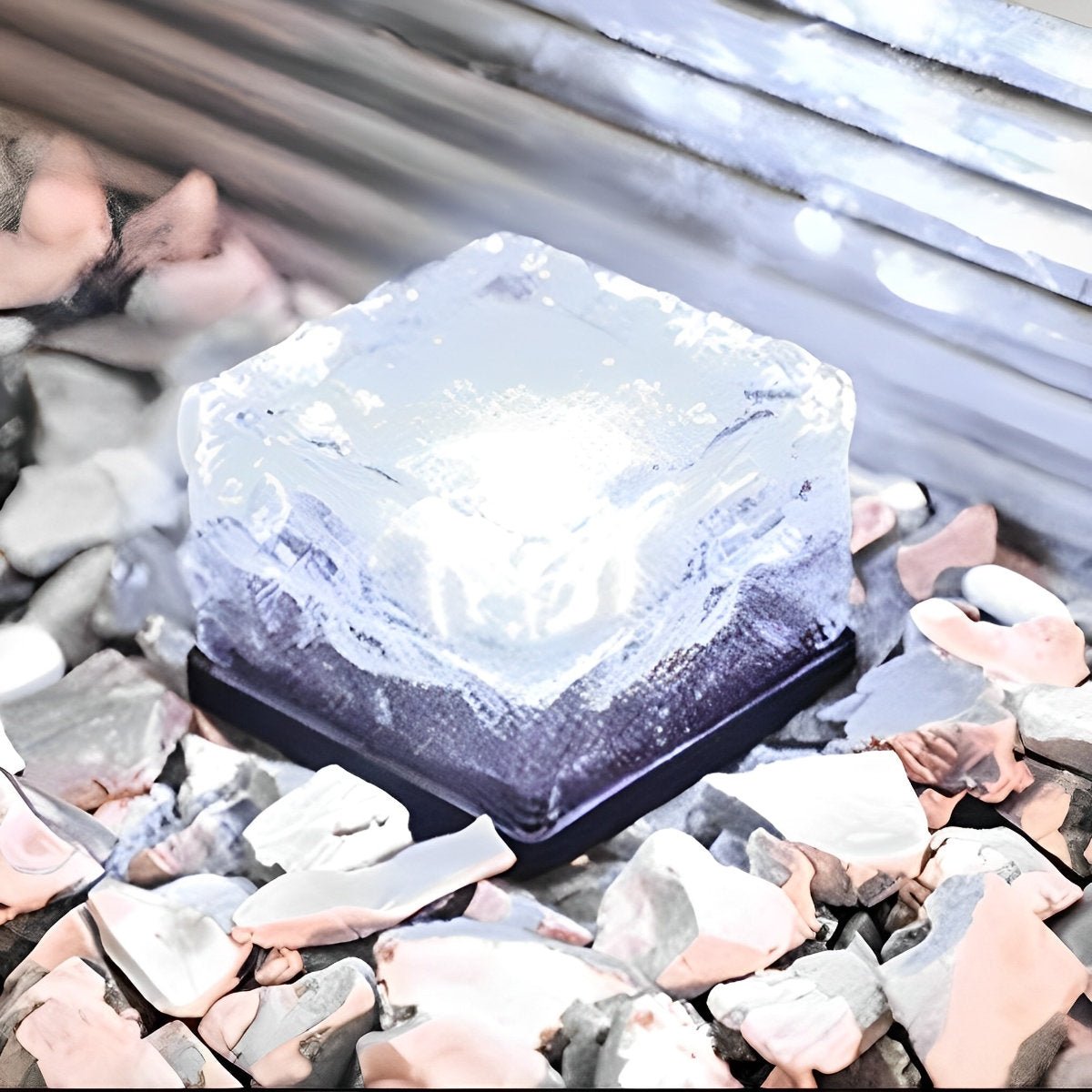 Outdoor Lights LED Glass Brick Path Lamps | Solar