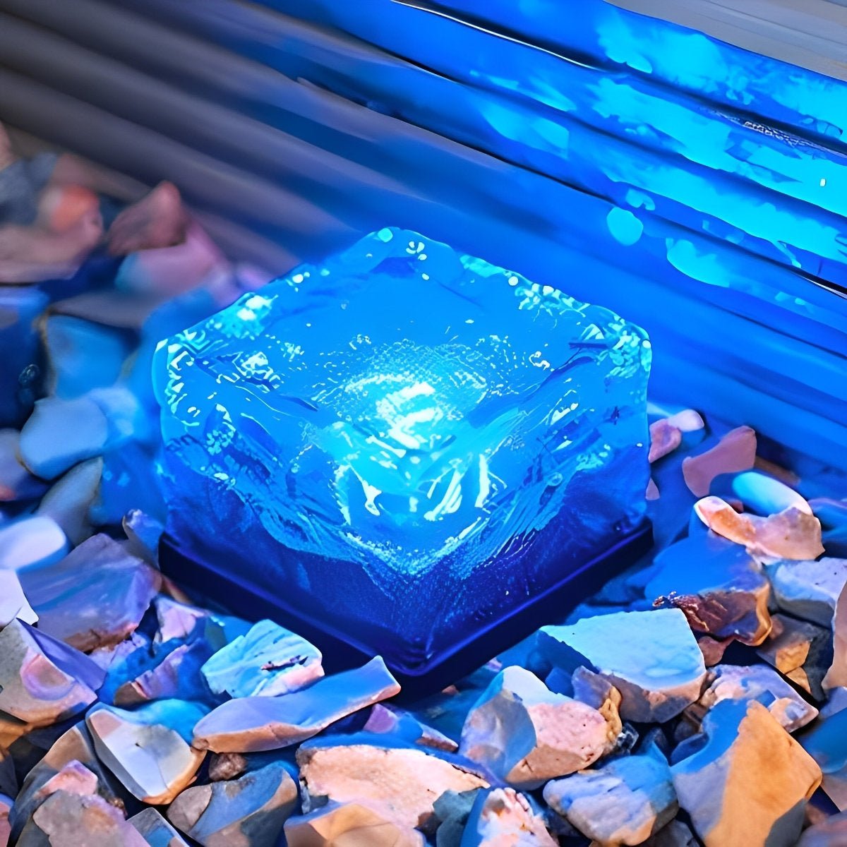 Outdoor Lights LED Glass Brick Path Lamps | Solar