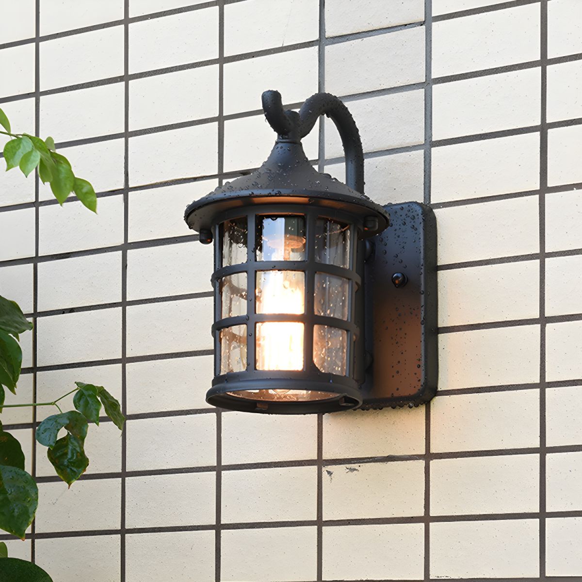 Outdoor Wall Lantern with Glass Shade | Exterior Porch & Entryway Light
